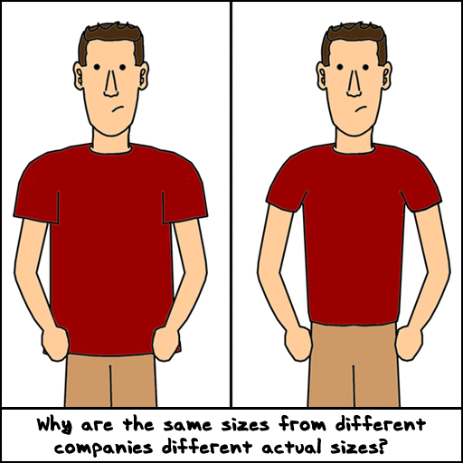 different sizes