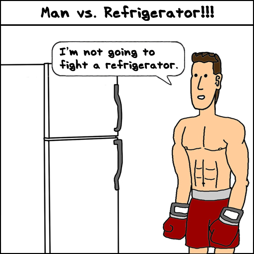man vs refrigerator