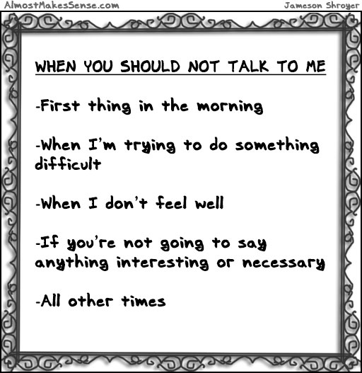 When Not Talk