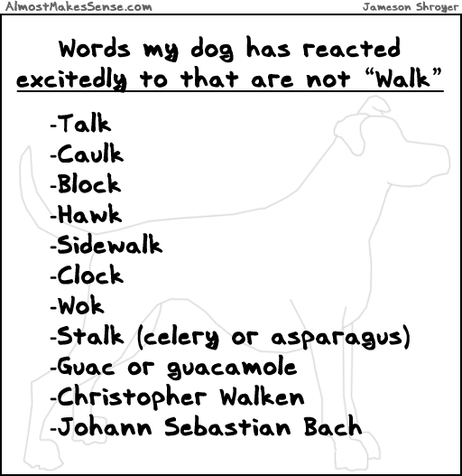 Dog Walk Words